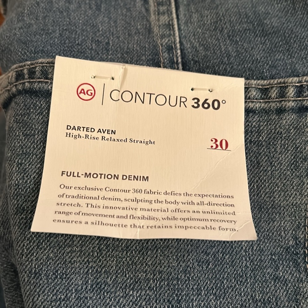 AG -✨FINAL PRICE-NWT- darted. “Aven” high-rise, relaxed, straight jeans. Contour - Picture 9 of 10